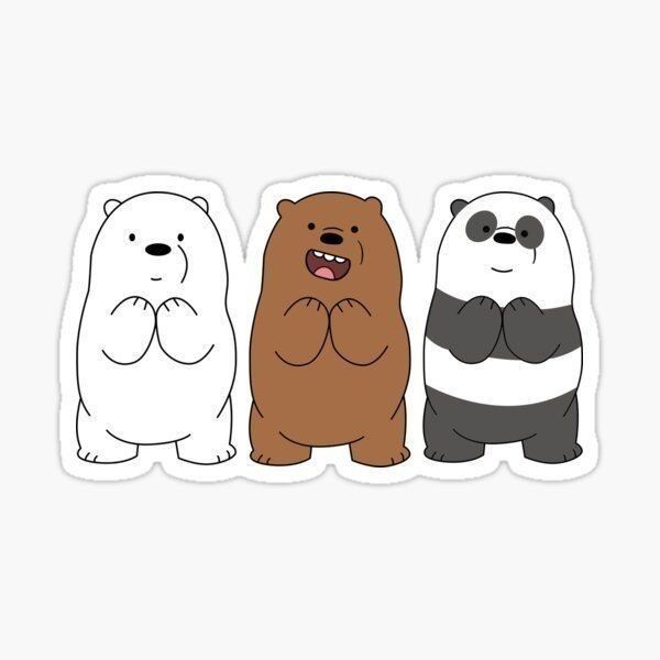Stiker Bare Bear Aesthetic Lucu - Stiker HP Handphone - Stiker Laptop - Stiker Scrapbook - Sticker M