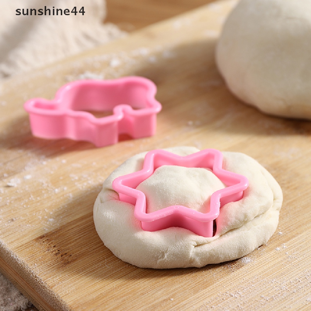 Sunshine 6/8pcs Cetakan Kue Kering DIY Cetakan Biskuit Plastik Fondant Cetakan Kue Coklat.