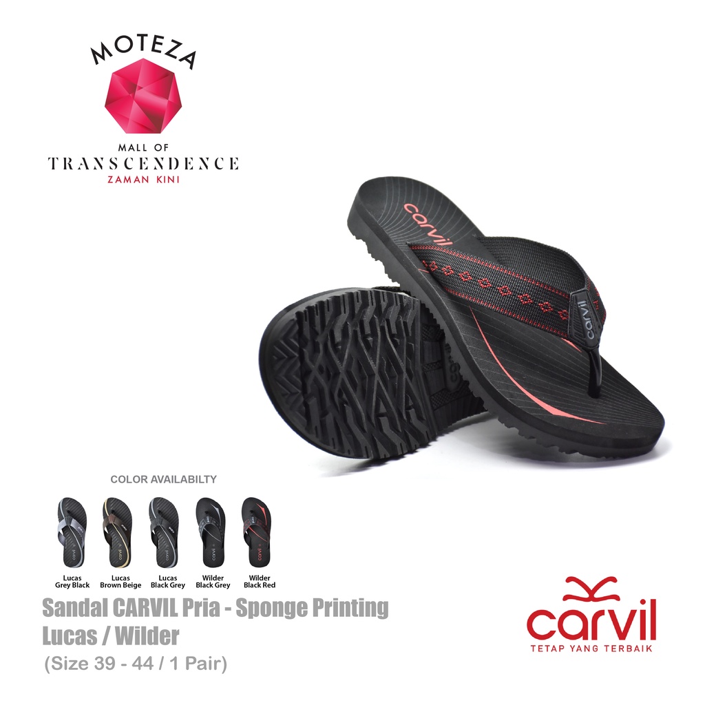 Moteza Sandal Jepit Carvil Pria / Sendal Cowok Original TERLARIS TERMURAH - LUCAS / WILDER