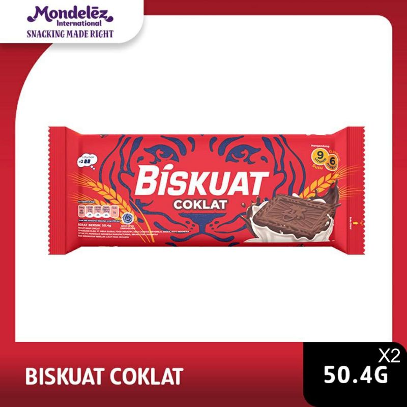 

Biskuat , Biskuit Chocolate Regular 50.4 Gram Untuk Jajanan Favorit Anak Sekolah - Twinpack (2pcs)