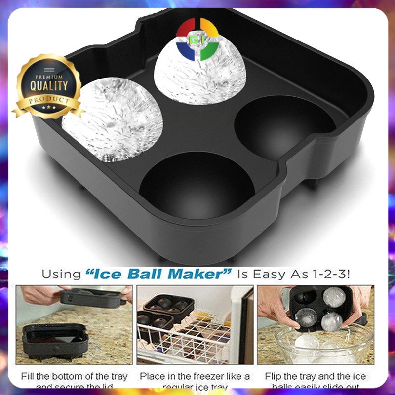 Cetakan Es Batu Ice Ball Maker Silicone Black