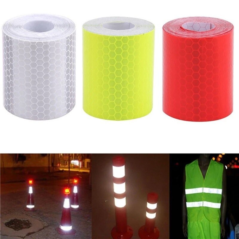 Stiker Peringatan Nano Car Reflective Sticker Warning Strip Tape Color 5x100 cm