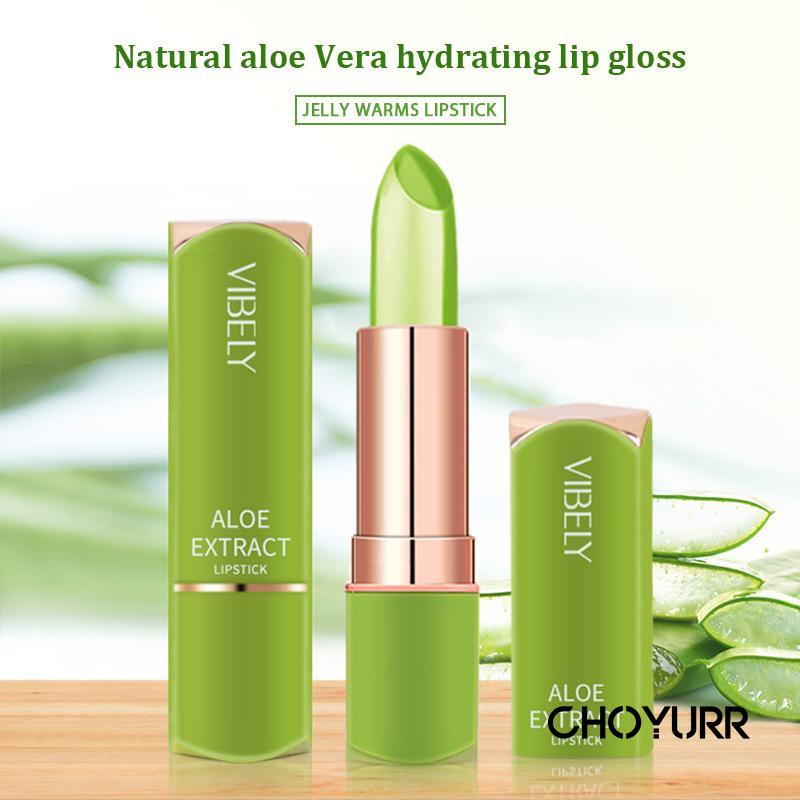 【COD】Aloe Vera Lip Balm Lipstick Temperature Sensitive Berubah Warna Jelly Lip Balm  Nourishing Moisturizing Long Lasting Non-stick Cup-CH