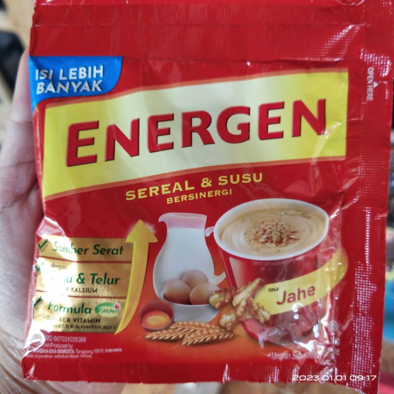 

energen coklat vanilla kacang hijau & jahe