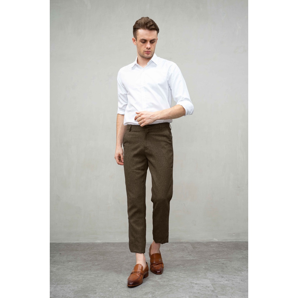 N82 - Ankle Pants Pria Celana Angkle Pants Panjang Clana Formal Kerja Kantor Premium Coklat Tuton