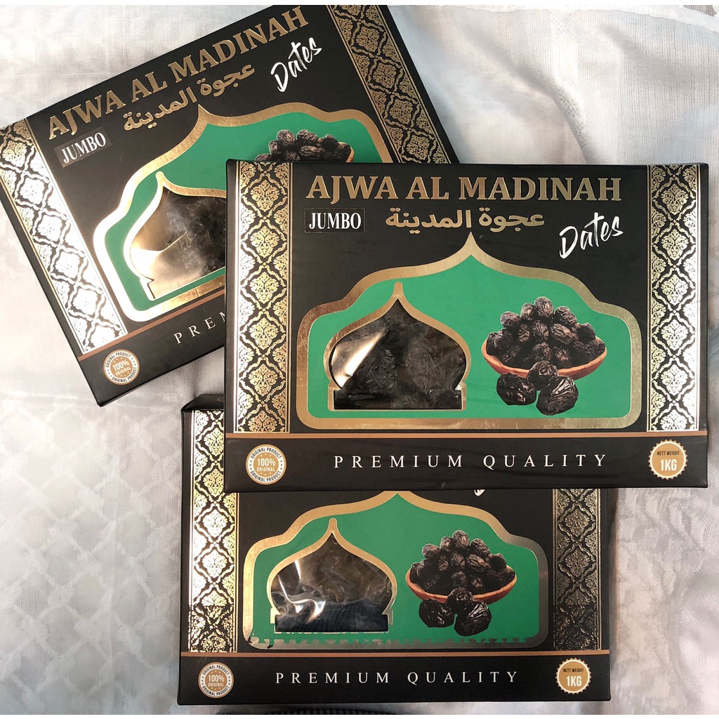 

Kurma Nabi Kurma Ajwa super jumbo ukuran 1kg