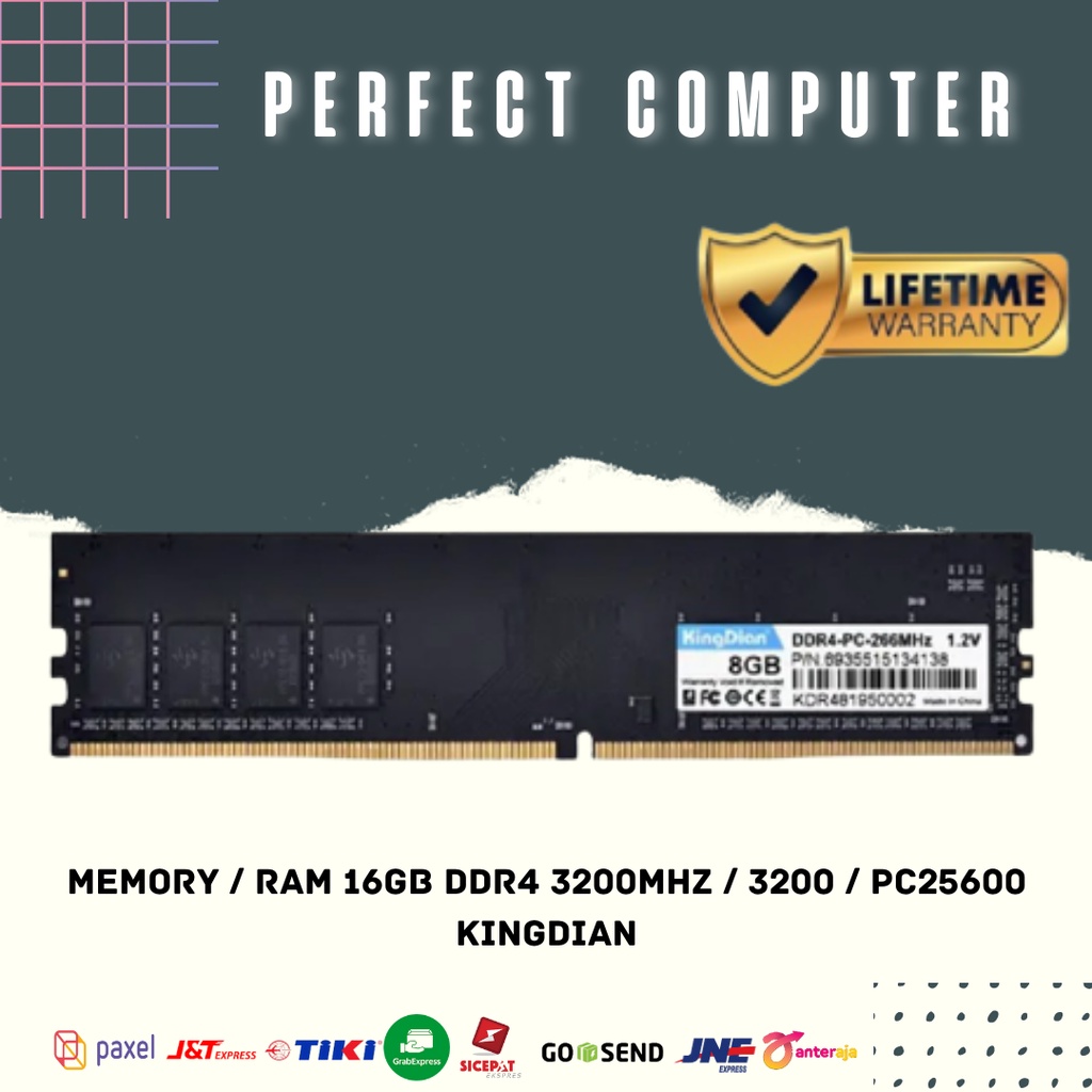 Memory / RAM 16GB DDR4 3200MHz / 3200 / PC25600 KINGDIAN