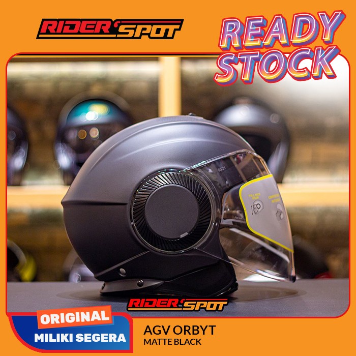 Jual Helm Motor AGV Orbyt Matte Black Half Face Helmet Original Italy