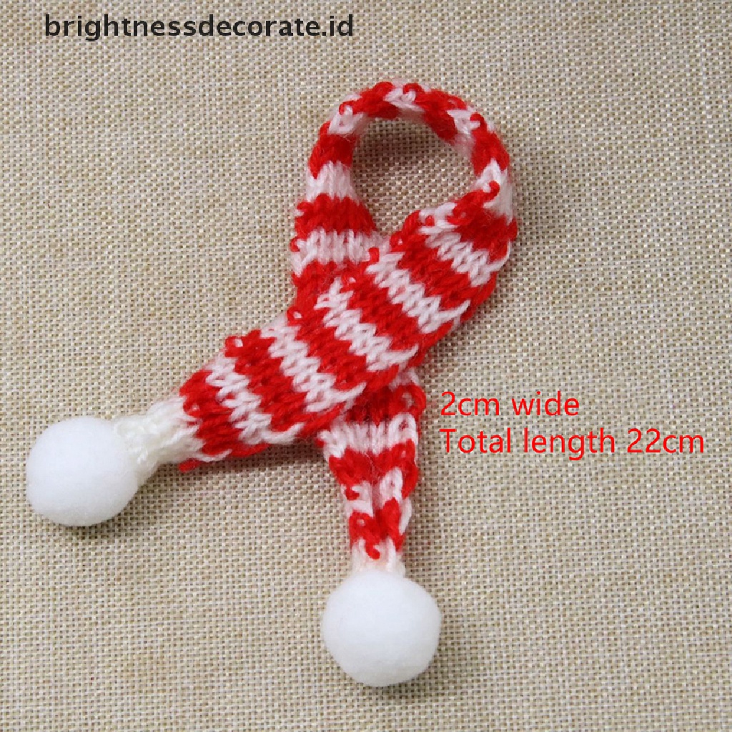 [Birth] 2pcs Topi Natal Boneka Mini Syal Rajut Baju Mini Anak Xmas Ornamen [ID]