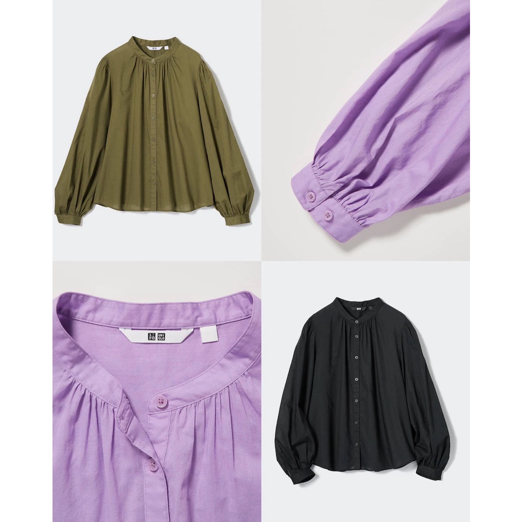 Uniqlo Cotton Volume Longsleeve Blouse