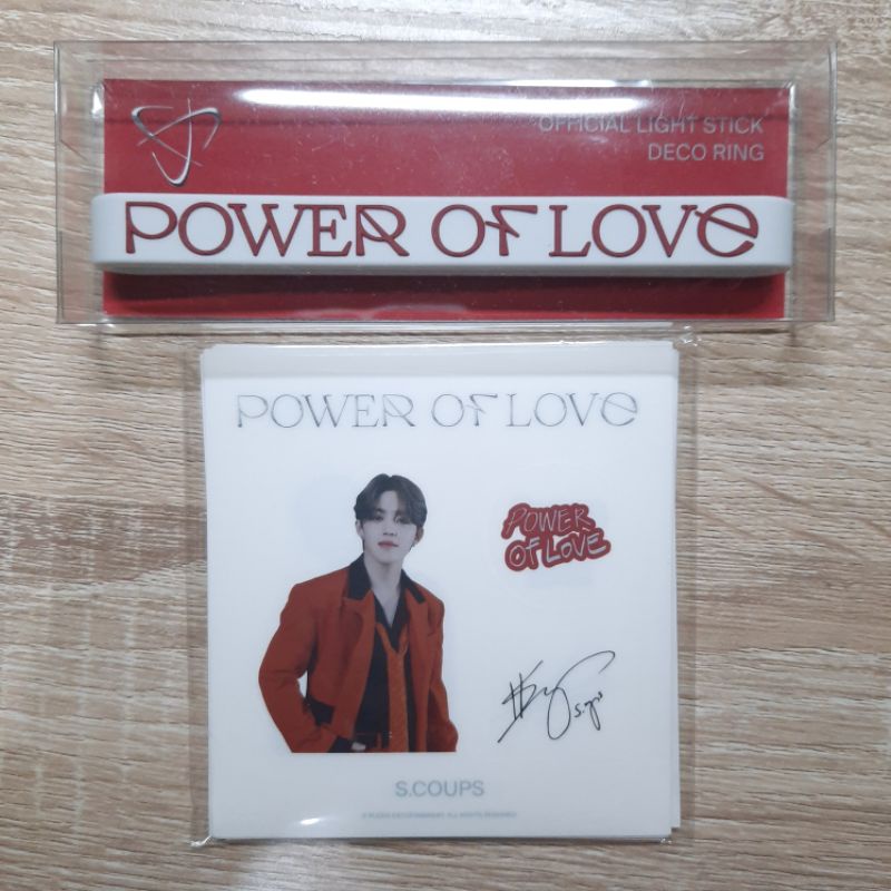 [Ready Stock] Seventeen Power of Love Merch Lightstick Deco Ring & Sticker Set