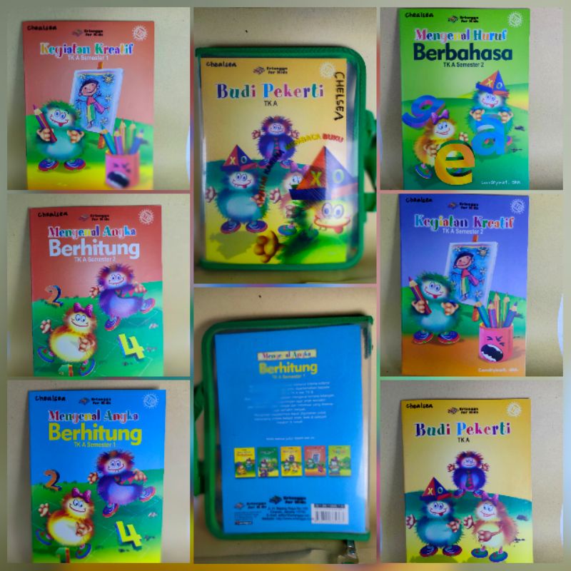 Buku Anak TK A kegiatan kreatif, Budi pekerti, mengenal angka, dan Berbahasa