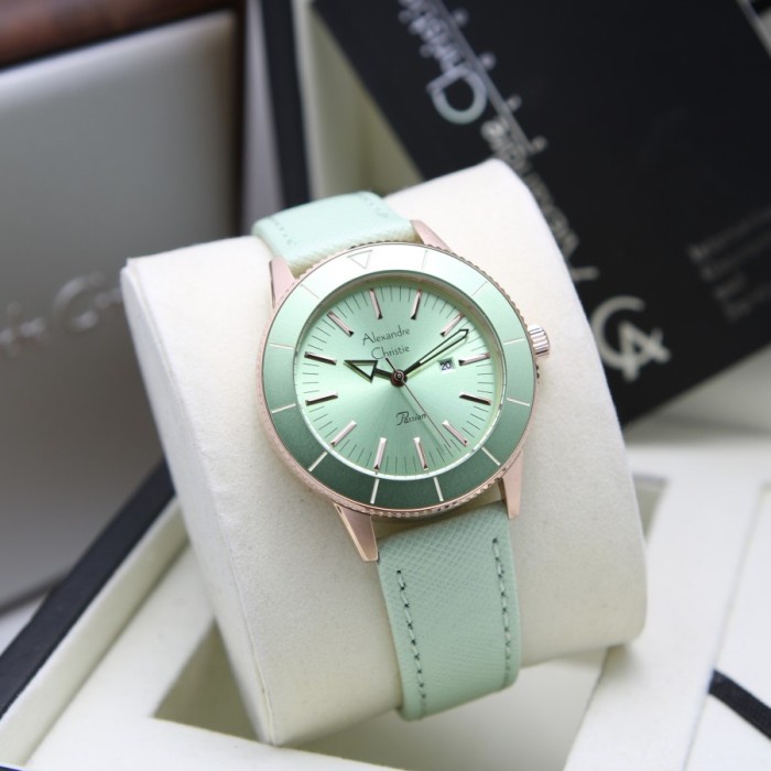 ALEXANDRE CHRISTIE 5002 LD ROSEGOLD GREEN WANITA ORIGINAL GARANSI