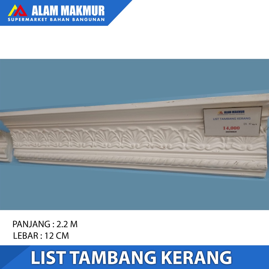 list gypsum tambang kerang lebar 12 cm