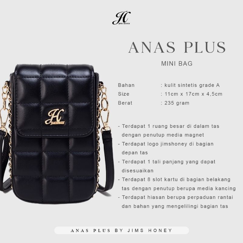 ANAS MINI BAG JIMS HONEY ORI TAS SELEMPANG WANITA KECIL IMPOR FASHION CEWEK KOREA DOMPET KARTU MURAH