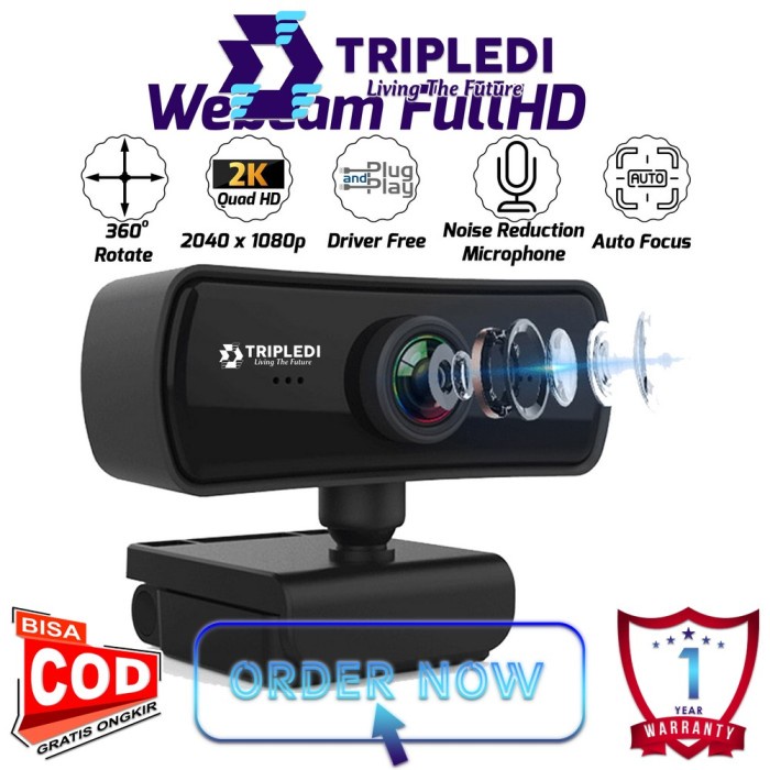 Webcam Tripledi Webcam 2K 1080P Hd Computer Pc Rotatable With Microphone Live