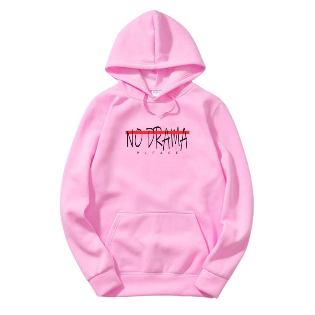 Jumper Distro Hoodie Terbaru 2023 Logo No Drama please Sweater Unisex Pria and wanita Polos Oversieze| Hoodie pria warna Pink MATRAS gambar NO DRAMA please hoodie distro kekinian