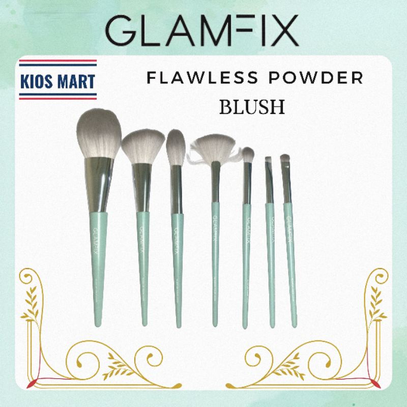 Glam Fix Flawless Powder Brush | Countour Brush | Fan Brush | Highlighter Brush | Eyebrow Brush | Eyeshadow Brush | Eyeshadow Blending Brush