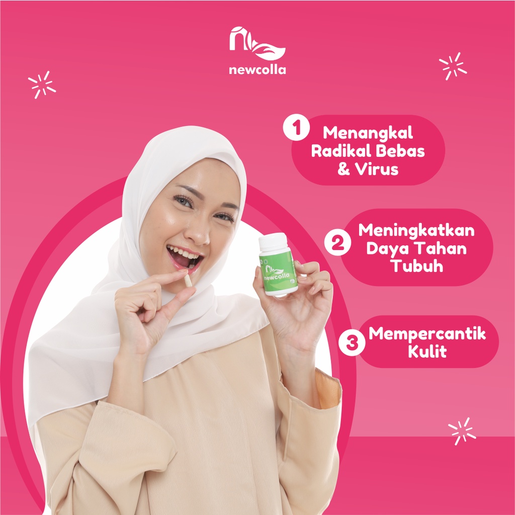 Newcolla collagen original penghilang flek pencerah wajah kusam wanita glowing bpom