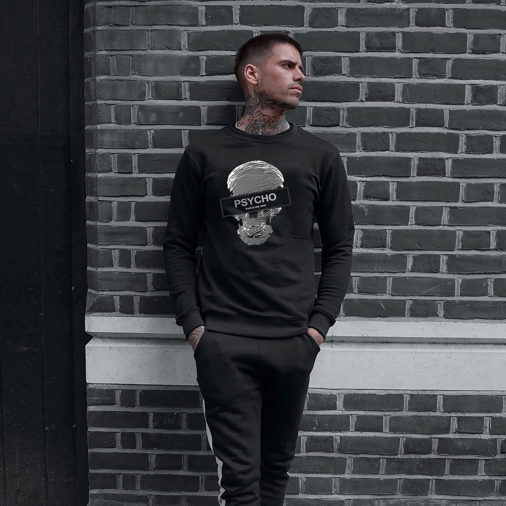 SWEATER PREMIUM - Psycho t shirts hoodie pria dan wanita| Hoodie bahan cotton CVC warna hitam| hoodie wanita black distro| Hodie pria crewneck sweater | Sweater crewneck | Korean Style