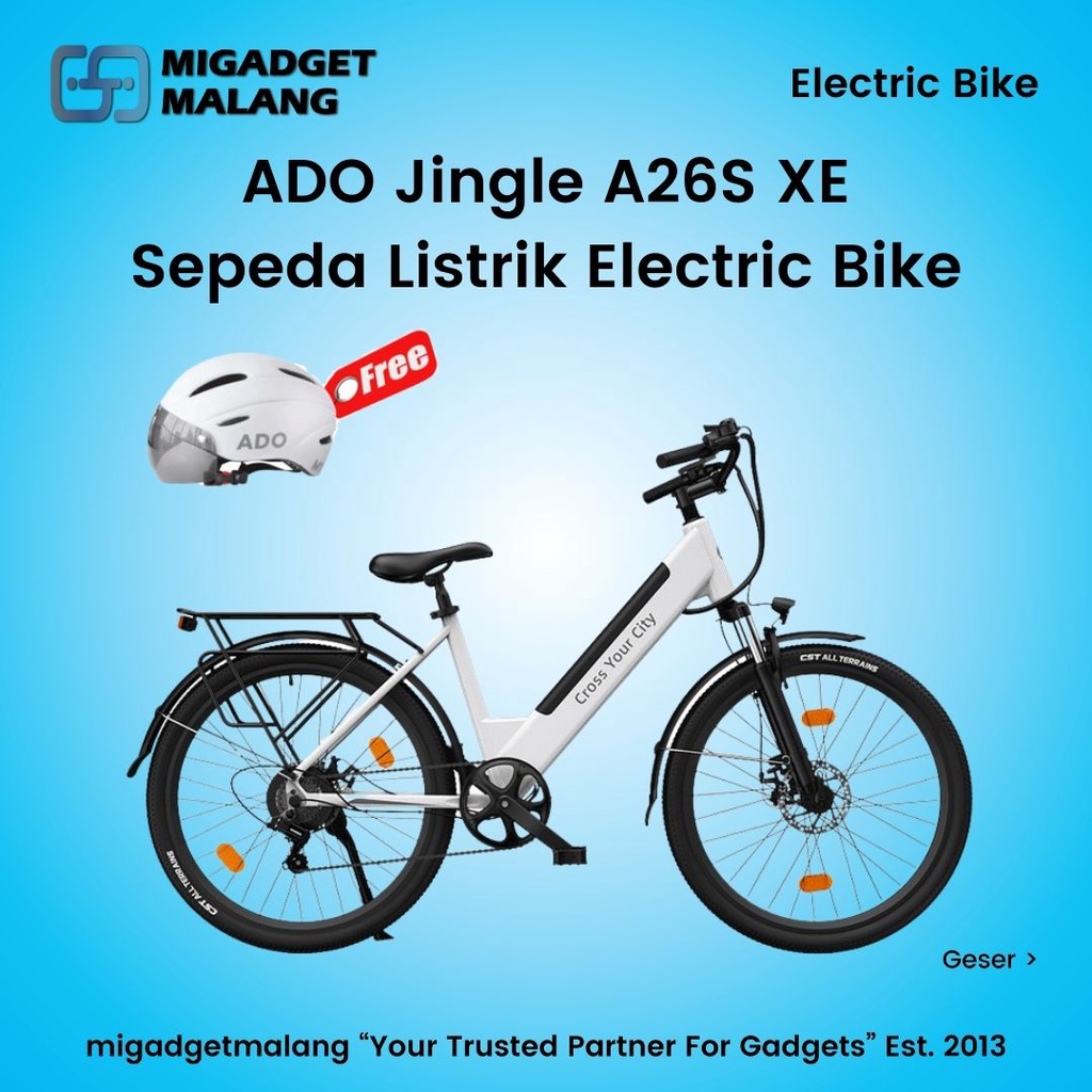 Sepeda Listrik Wanita Pria ADO Jingle A26S XE E-Bike Electric Bike