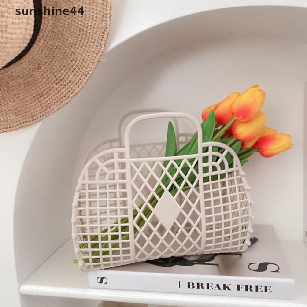 Sunshine Detachable Shower Basket Keranjang Mandi Plastik Bathroom Hollow Wash Storage Basket.