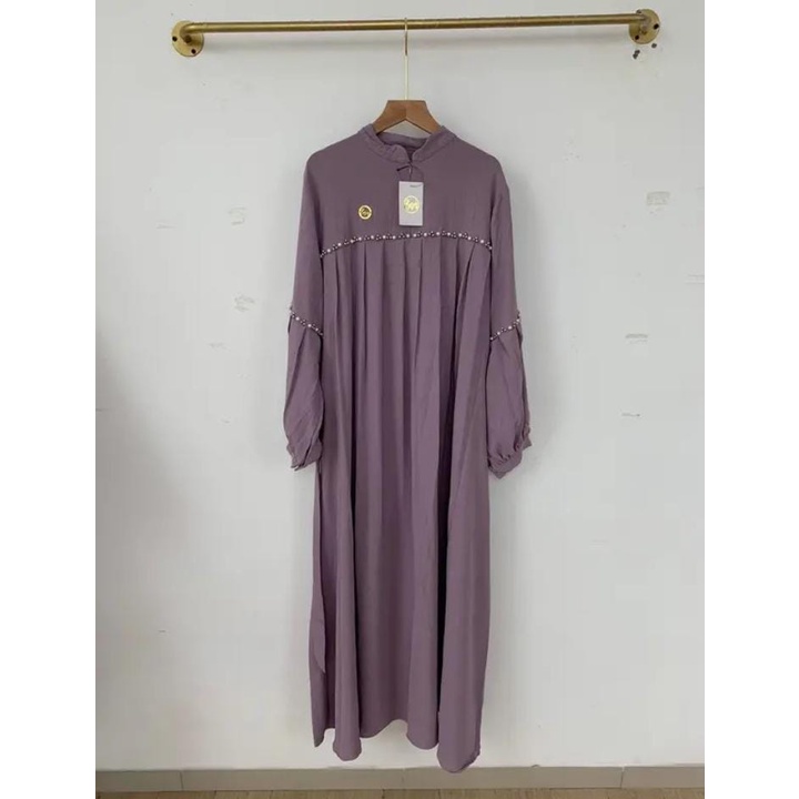 Medina Dress Gamis Wanita Jumbo Bahan Crincle Premium Payet Mutiara