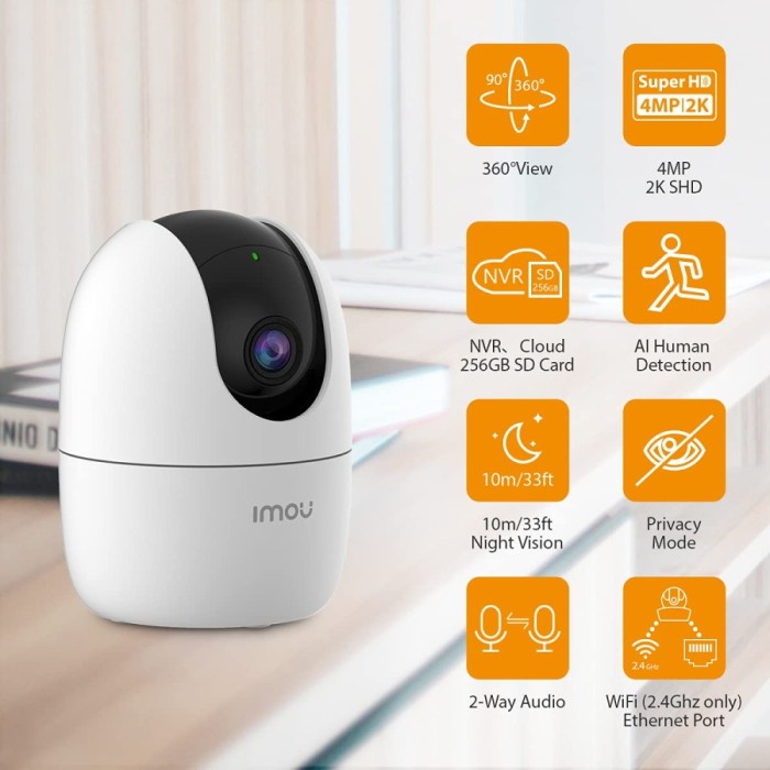 Imou Ranger 2 Smart Tracking IP Camera CCTV Wi-Fi Indoor H.265 4MP QHD