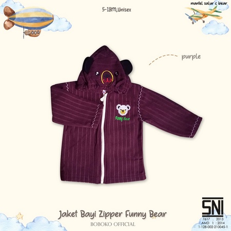 Boboko Jaket Bayi Funny Salur Bear 0-6 bulan