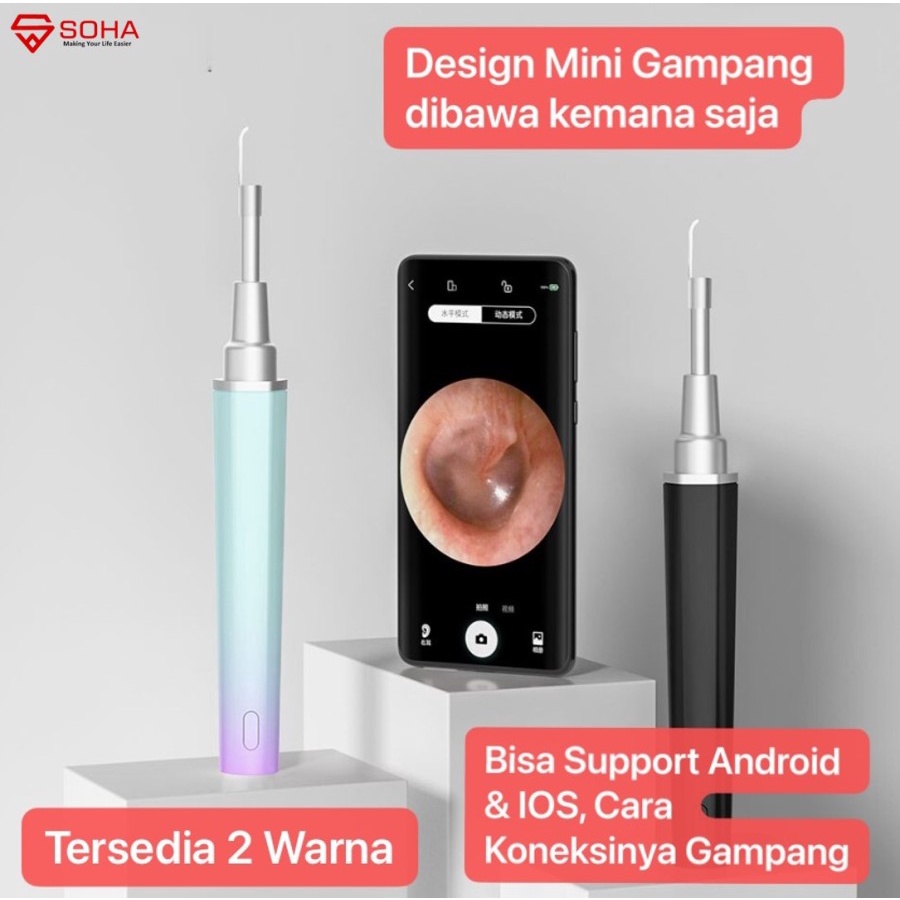 Jual P Endoscope Ear Cleaning Spoon Wifi Earpick Korek Kuping Visual Ios Android Pembersih