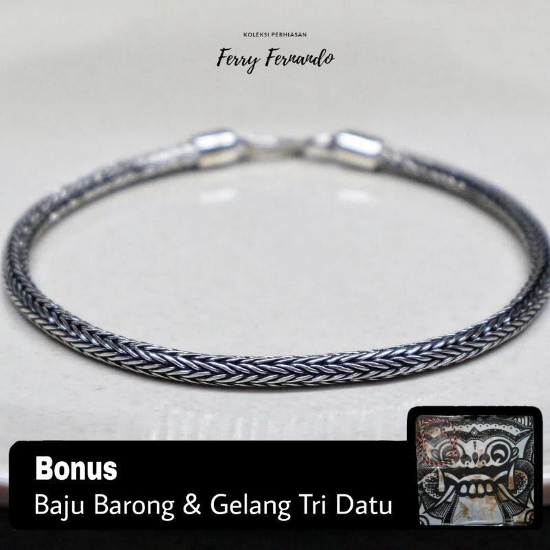Gelang Pria Rantai Perak Asli 925 Gt.12