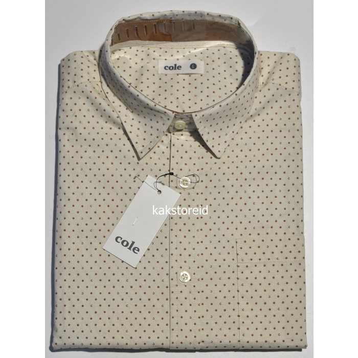 kemeja Kemeja Pria COLE Casual Lengan Pendek Coklat Reguler COR 316 ORIGINAL - S(P4B6) Kemeja Pria C