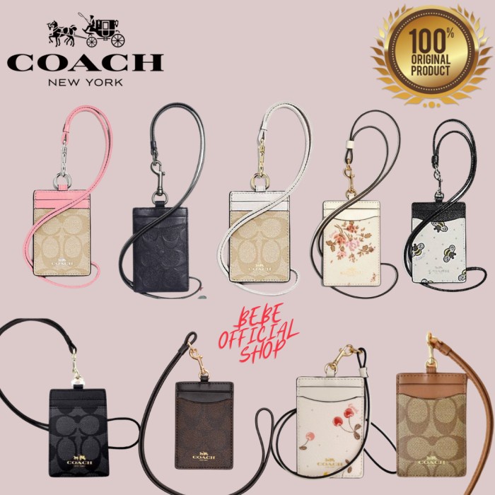 

Tag Holder [Original] Lanyard Coach Signature Id Card Holder / Tempat Kartu Coach