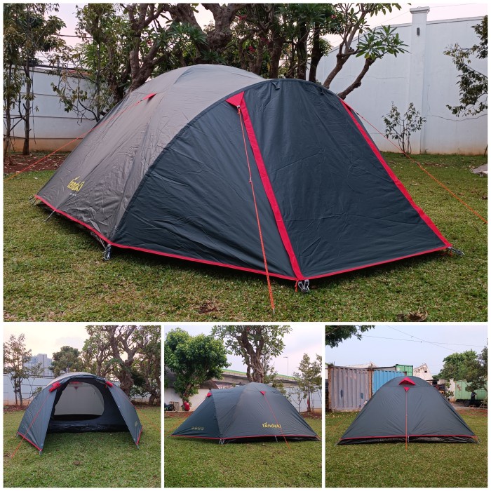 TENDA TENDAKI BORNEO 4 / TENDA CAMPING DOME 4 ORANG DOUBLE LAYER