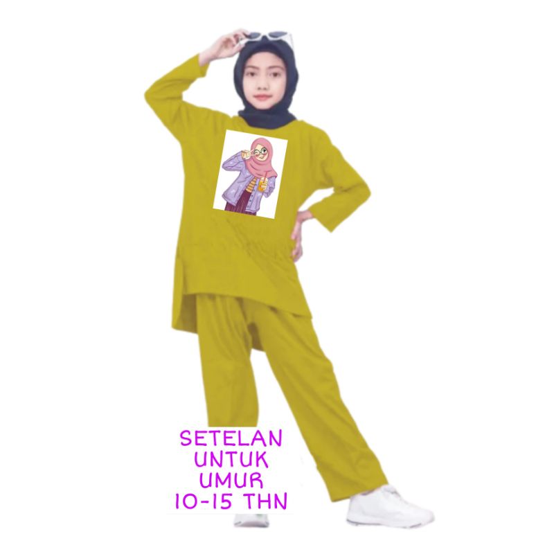 Setelan Anak Perempuan Remaja Bahan Kaos Babyterry Lengan panjang dan Celana panjang Oversixze XXL 10 11 12 13 14 15 Tahun . One Set Anak Perempuan Terbaru 2023 Viral Stelan Remaja Kekinian Setelan Baju Anak Remaja Es Krim