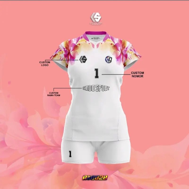 Stelan kaos volly/baju volly wanita desain terbaru