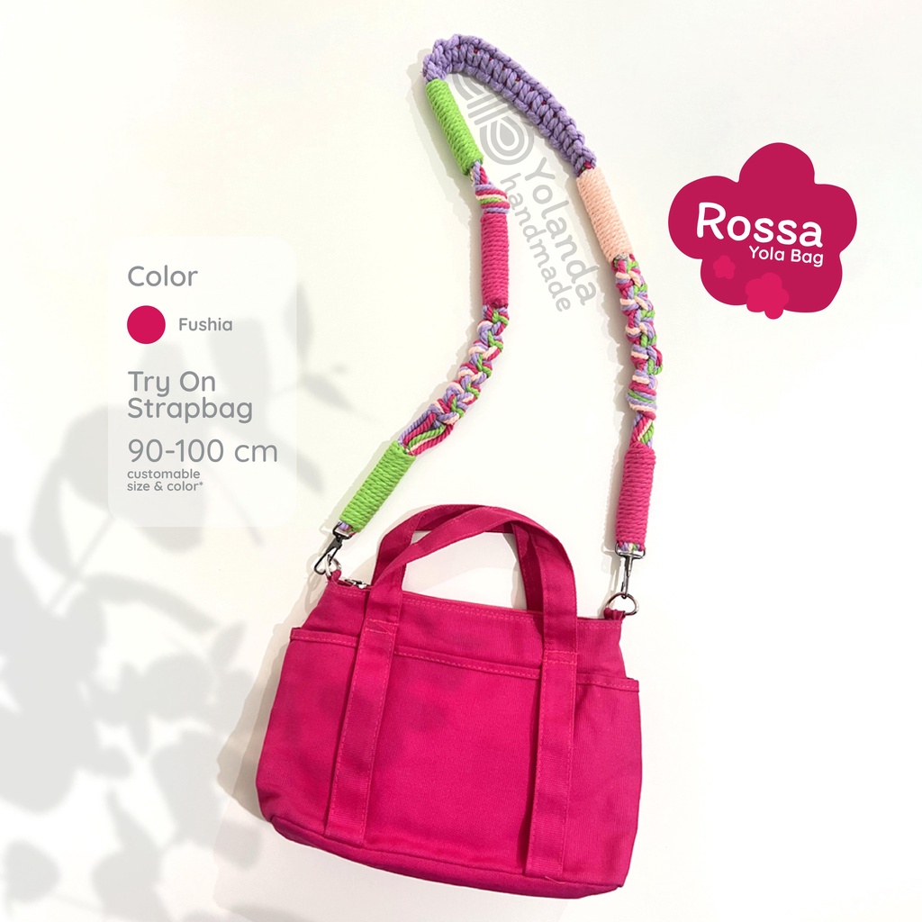 ROSSA BAG DAPAT 2  STRAPBAG Handmade BY Yolanda | Premium | Tali Tas | Strap Bag Lucu | Custom | Bag | Sling Bag | Pendek |COD