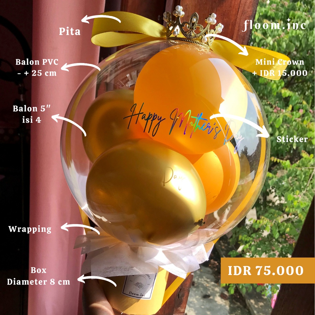 [PO H-1] Balloon in Bubble / Bouquet Balon / Buket Balon / Balloon in Balloon / Bloom Box / Balon da