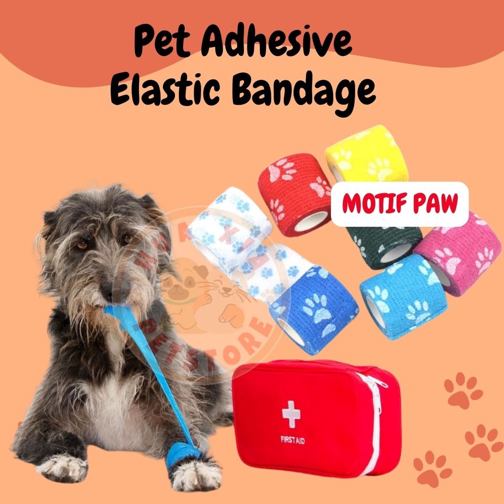 Pet Dog Cat Elastic Adhesive Bandage Perban Plester Anjing Kucing - MOTIF CAMO