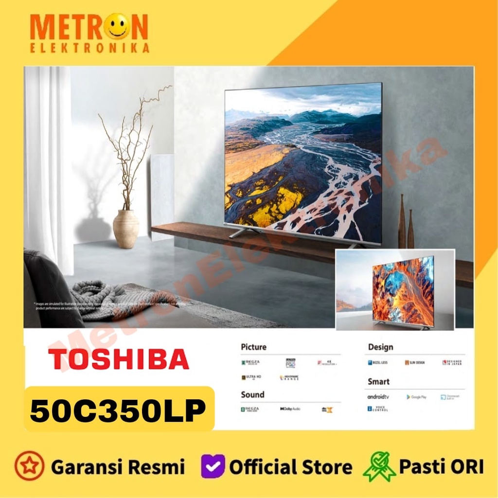 TOSHIBA 50 C 350 LP ANDROID 11 - DIGITAL DVB T2 LED TV 4K UHD 50 IN + USB + BRAKET