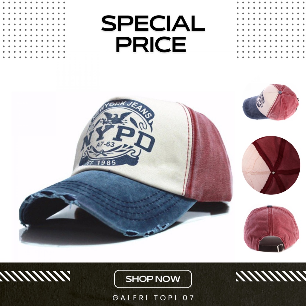 Topi Baseball NYPD Pria Wanita Bahan Polyester Premium