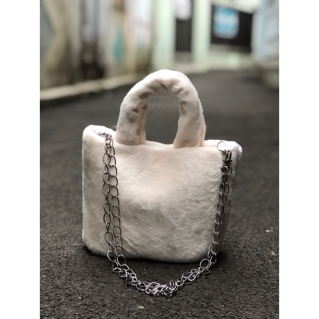 Tas Selempang Mini Wanita Fur Fluffy Tas Handbag Terry Korean Style  Premium