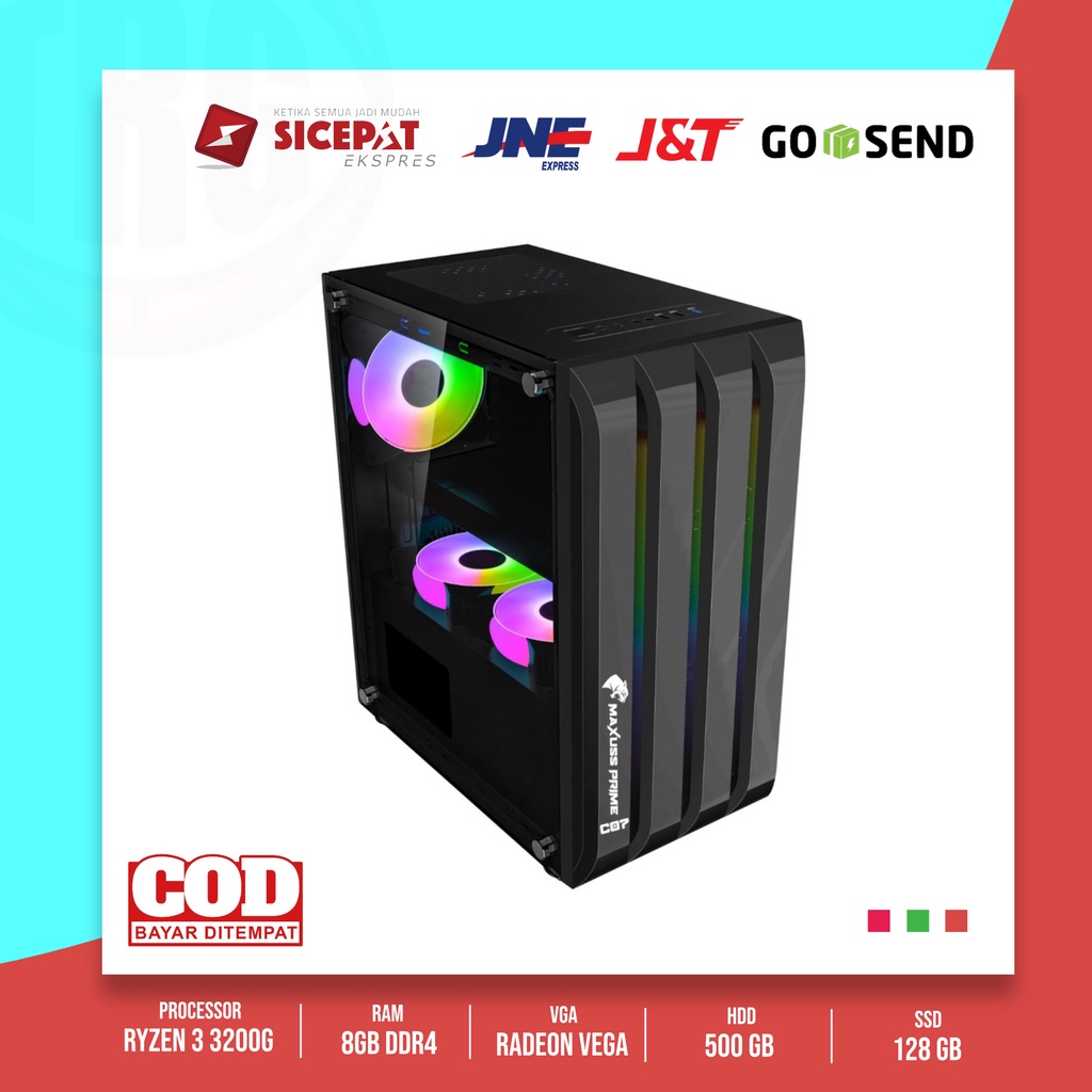 PC GAMING RAKITAN AMD Ryzen 3 3200G Ram 8Gb ssd 120gb