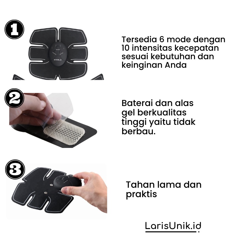 Alat Gym Fitnes Pembakar Lemak Pembentuk Sixpack Portable Bodyfit Training Gear EMS Abs Stimulator