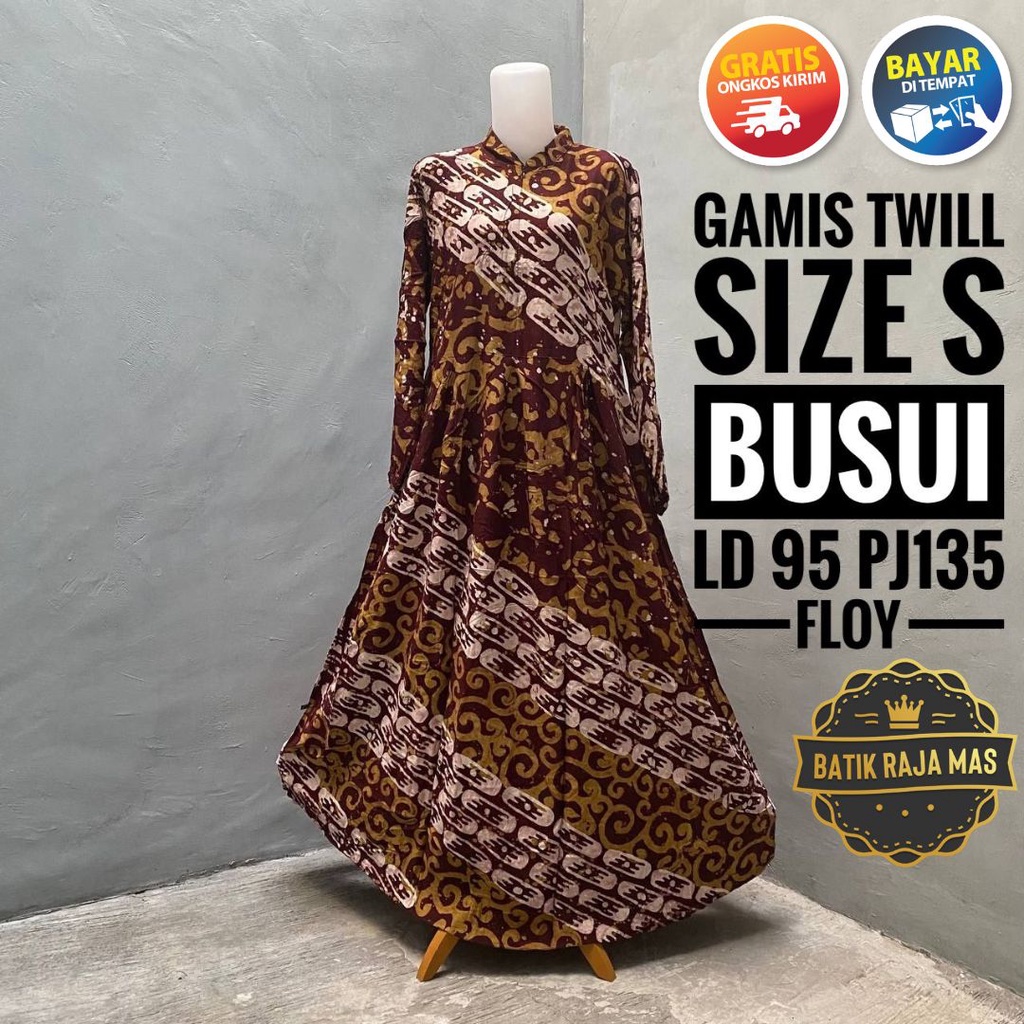 Baju Gamis Wanita Remaja Dewasa Kekinian Terbaru Motif Batik Abstrak Busui Friendly Resleting Depan 