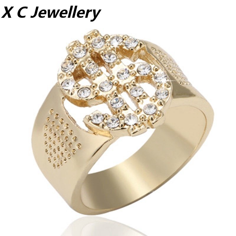 [X C Perhiasan] Hip Hop Rock Retro Pria Fashion Dolar Rune Cincin Pesta Perhiasan Aksesoris