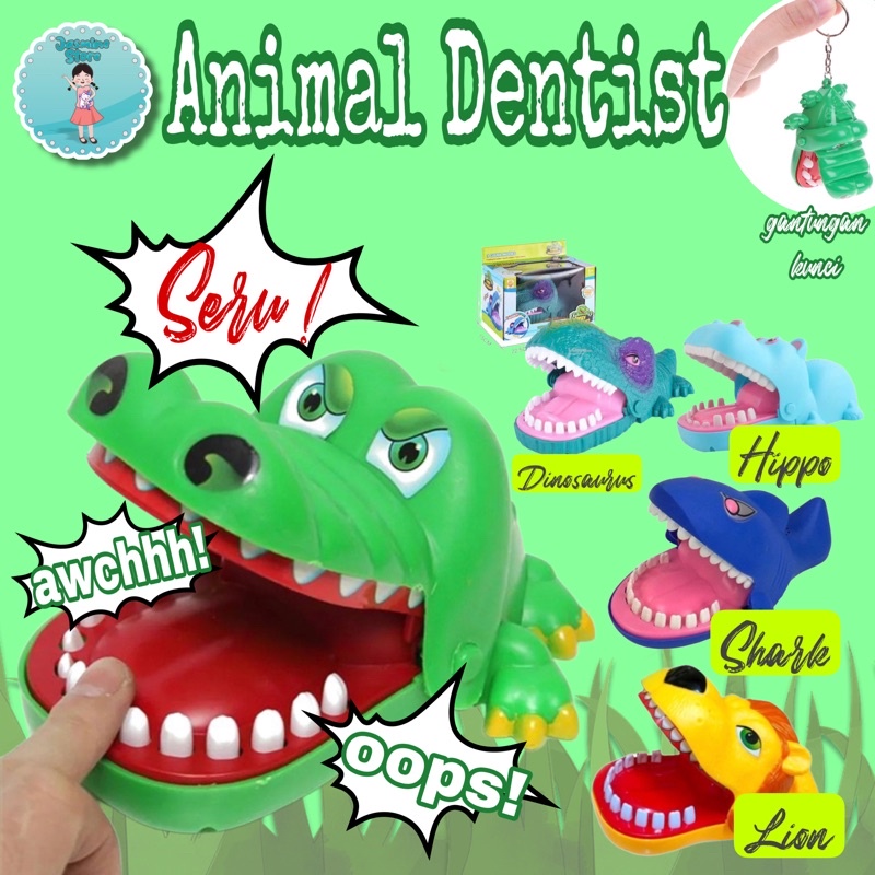 Mainan Dentist Shark/Mainan Anak Gigit Jari Ikan Hiu/Permainan Gigi Buaya Crocodile Dentist Finger Bite Running Man Games/Mainan Buaya Gigit Game Dokter Gigi Buaya untuk Anak-Anak, Game Jari Menggigit Buaya, Mainan Anak Perempuan Mainan Edukasi