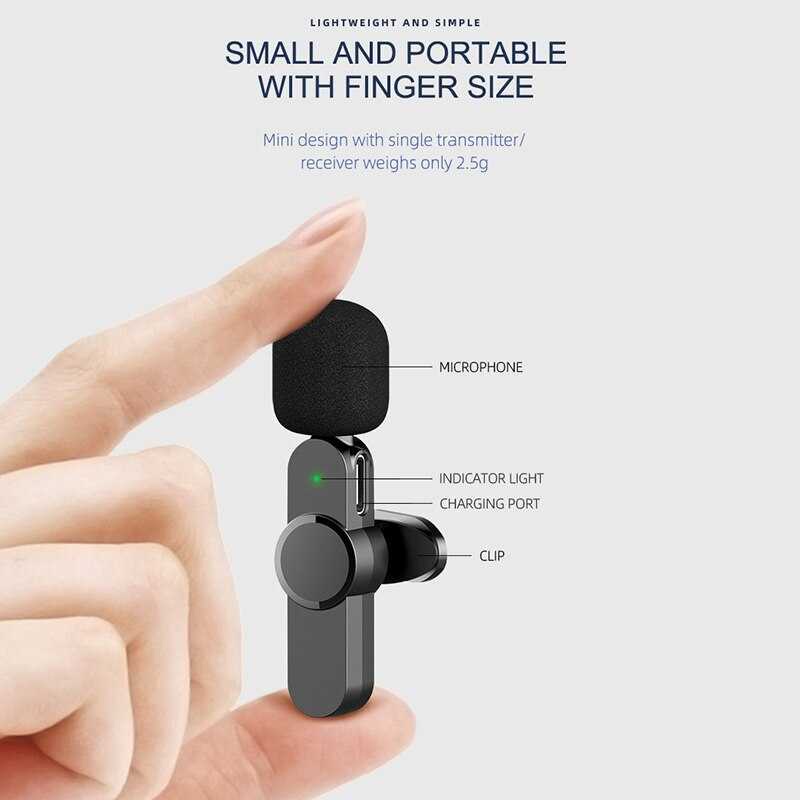 Clip On Mic Wireless Youtuber vloger podcast livestream mikfrofon Microphone Mini With Noice Reduction 3in1 Receiver - AP031