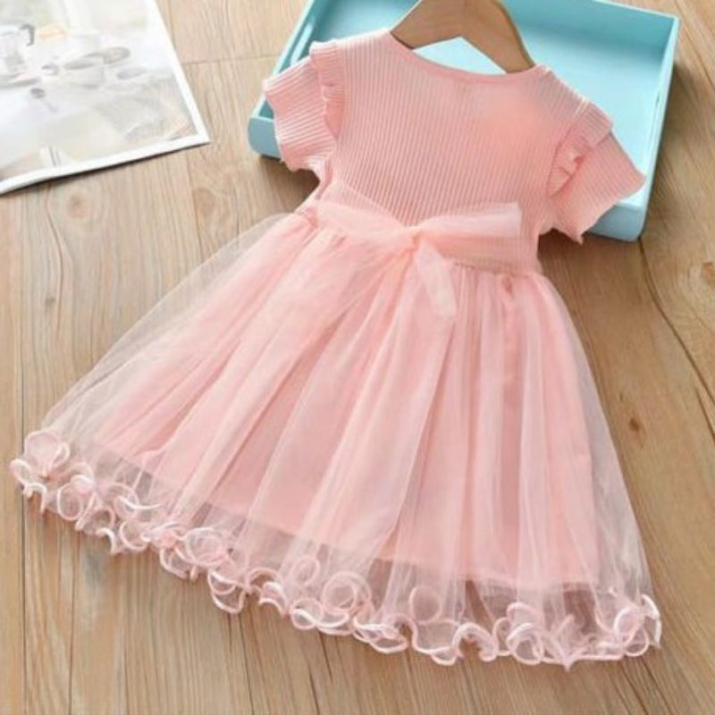 [0-5th] DRESS TUTU ANAK GAUN PESTA DRESS TILE ANAK LUCU MOTIF BUNGA DRESS TUTU ANAK IMPORT PREMIUM