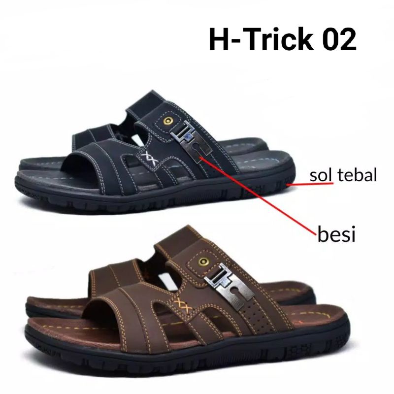 sendal pria || sendal kulit pria Original 100% Htrick